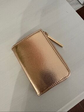 Aldo Metallic Rose Gold Zip Card Holder